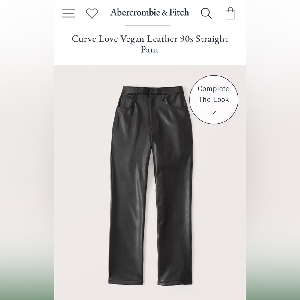 Curve Love Vegan Leather 90s Straight Pant